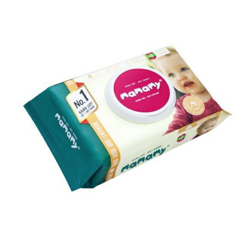 Khăn ướt Mamamy 80 tờ có nắp không mùi