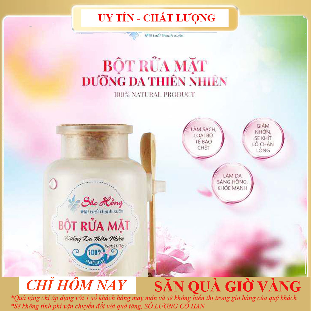 Bột rửa mặt dưỡng da thảo mộc giúp trắng da làm sạch mụn, thâm, nám-se khít lỗ chân lông - Giảm nhờn, ngăn ngừa mụn Làm mềm mịn da, trắng hồng rạng rỡ