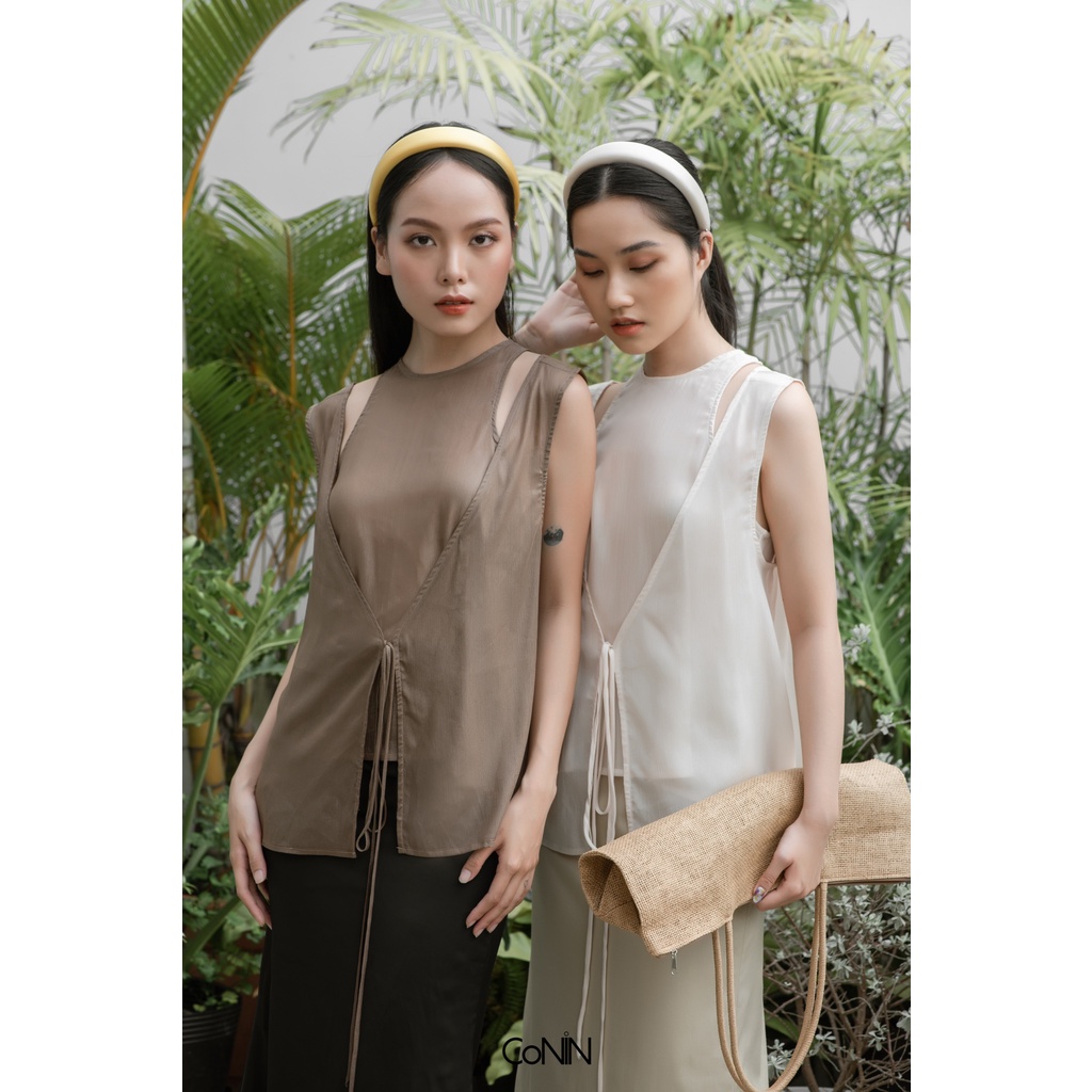 CoNIN-May Top áo yếm 2 trong 1 cột dây organza