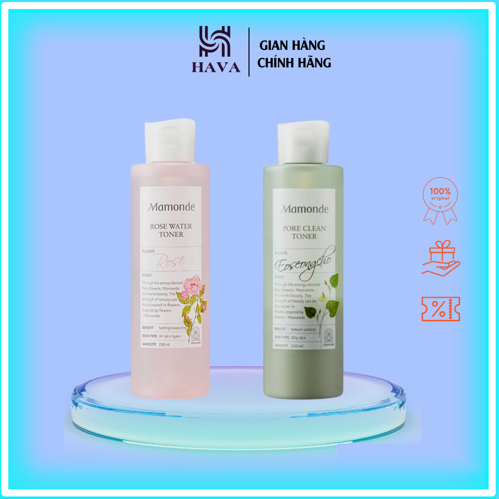 Nước hoa hồng Mamonde Rose Water Toner Hoa Hồng / Pore Clean Diếp Cá/250ml