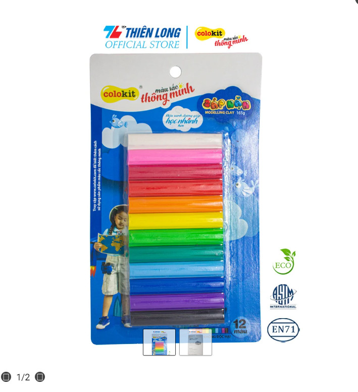 Đất sét - Sáp nặn 8 màu và 12 màu 𝑻𝒉𝒊𝒆̂𝒏 𝑳𝒐𝒏𝒈 Colokit MC-C03 MC-C04 - ByLy Store