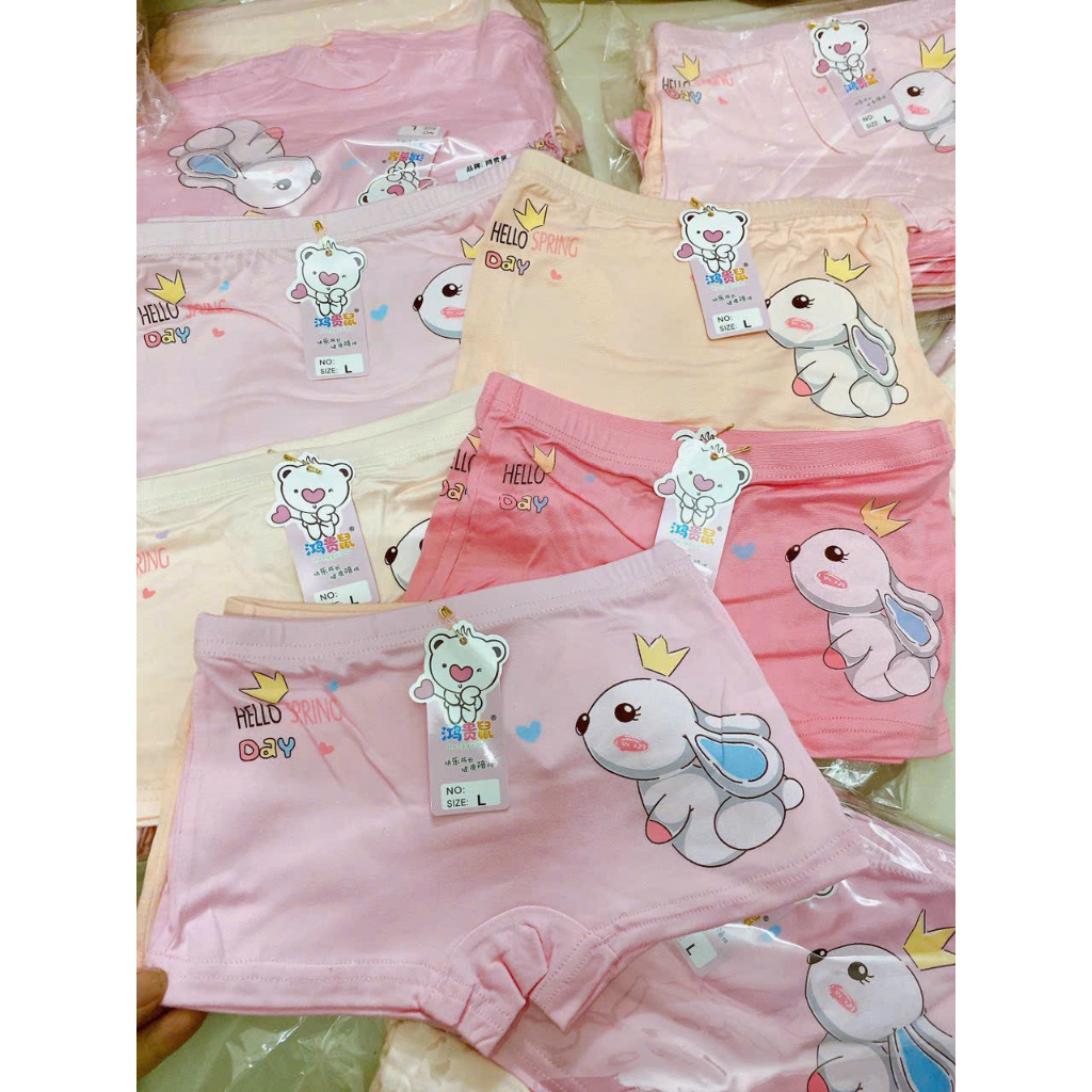 Combo 10c quần chip cho bé gái chất cotton hoạ tiết dễ thương cqc007