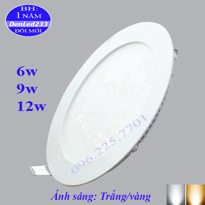 Đèn led âm trần tròn siêu mỏng 6w-9w-12w.