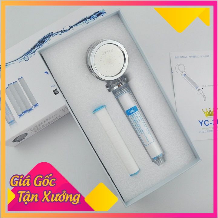 Vòi sen tăng áp lọc nước + lõi lọc nước hàn quốc suledi yc-300 - phụ kiện 365