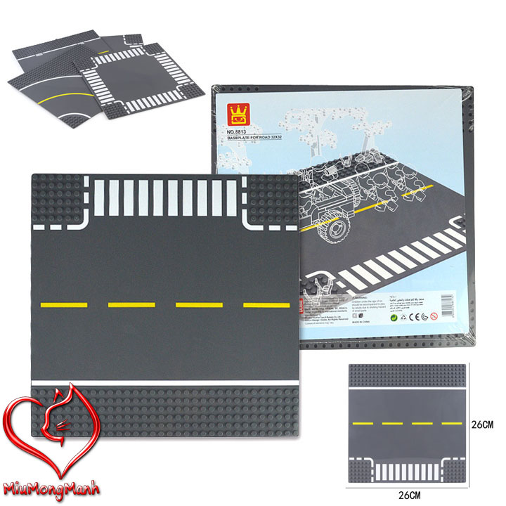 Tấm Nền Giao Thông Đường Phố Ngã Ba Base City Đồ Chơi Lắp Ráp Xếp Hình MOC DIY