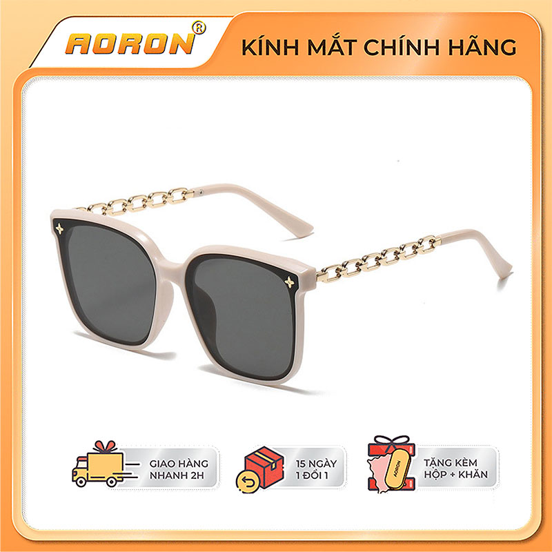 Mắt kính mát chống tia uv aoron kính mát nam nữ unisex kính thời trang gọng xích cá tính nhiều màu sắc thời thượng phong cách hàn quốc ak112