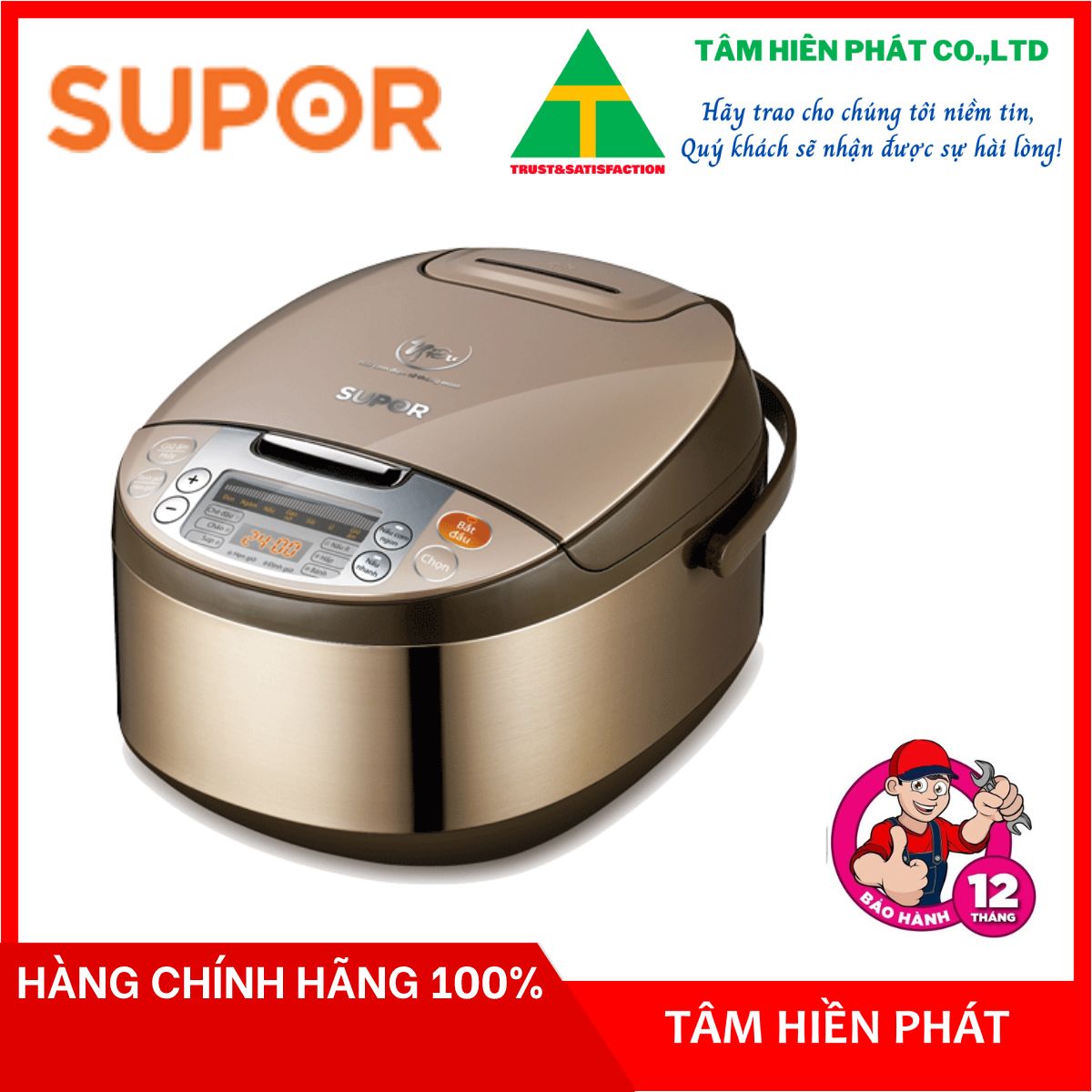 Nồi Cơm Điện Tử Niêu Supor CFXB50FC33VN-75-Thiết kế thông minh với lòng nồi niêu nấu cơm ngon như cơm niêu, TK điện - BH chính hãng 12 tháng