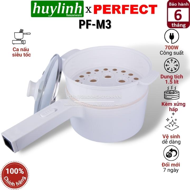Ca nấu lẩu siêu tốc đa năng perfect pf-m3 - 1.5 lít - có xửng hấp