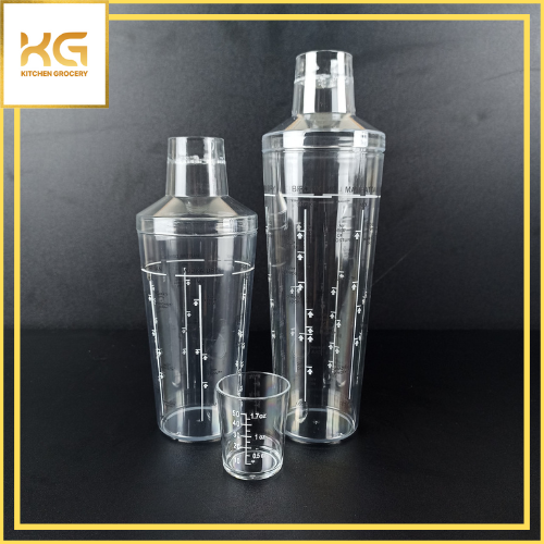 Bình lắc nhựa pha chế Shaker nhựa có vạch chia định lượng 530ml 700ml