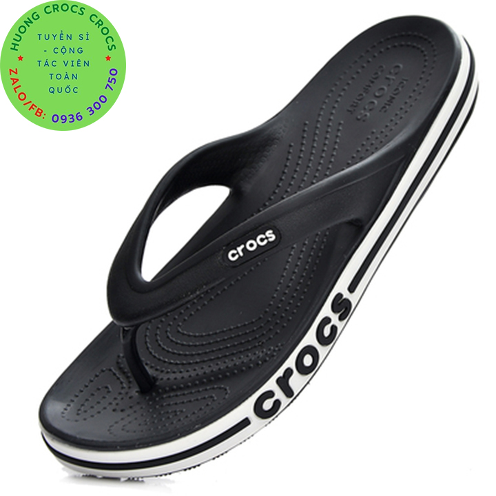 DÉP XỎ NGÓN NHỰA ĐI MƯA  CROCS BAYA CHO CẢ NAM VÀ NỮ MÀU ĐEN