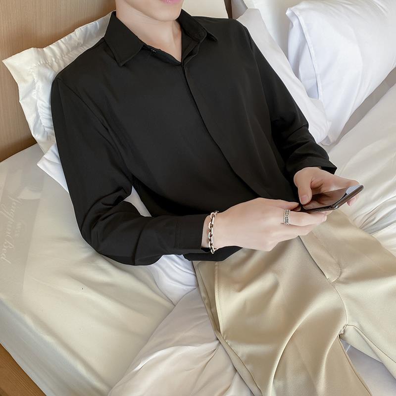 Áo sơ mi nam dài tay form rộng  giấu cúc mẫu đẹp nhiều màu phong cách Hàn Quốc trẻ trung, thời trang PONIVALAZA hiện đại unisex chất liệu vải kate lụa mềm chống nhăn