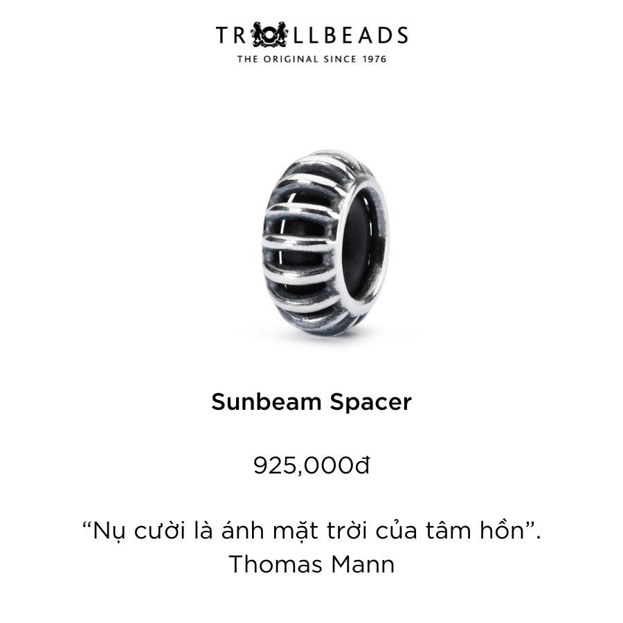 Trollbeads bead bạc cao cấp sunbeam spacer