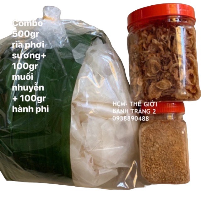 COMBO 500GR RÌA PHƠI SƯƠNG+ 100GR MUỐI NHUYỄN+ 100GR HÀNH PHI SIÊU NGON