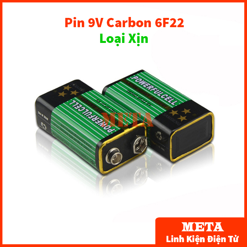 Pin 9v carbon 6f22 loại xịn - thân thiện với môi trường