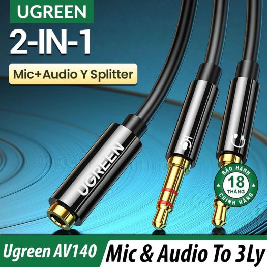Cáp gộp audio 3.5mm 2 vào 1 ra ugreen 20899