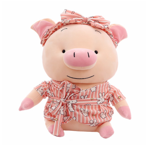 Thú Nhồi Bông Hình Chú Heo Mặc Áo Choàng Tắm Dễ Thương