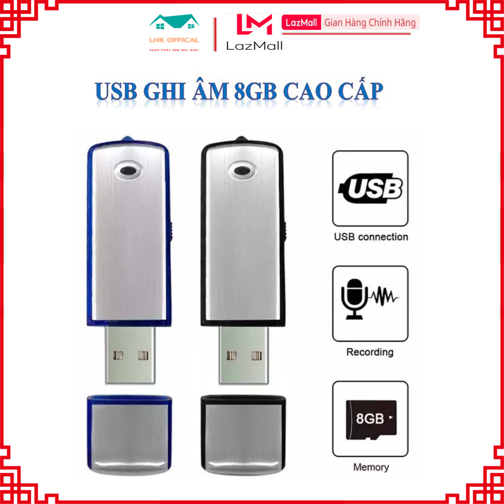 Máy Ghi Âm Máy Ghi Âm Mini Siêu NhỏUSB Ghi Âm 8GB SHK Thu Âm Dùng Cho Sinh Viên Ghi Âm Lại Bài GiảngCuộc HọpPhỏng Vấn Bảo Hành Toàn Quốc 1 Năm