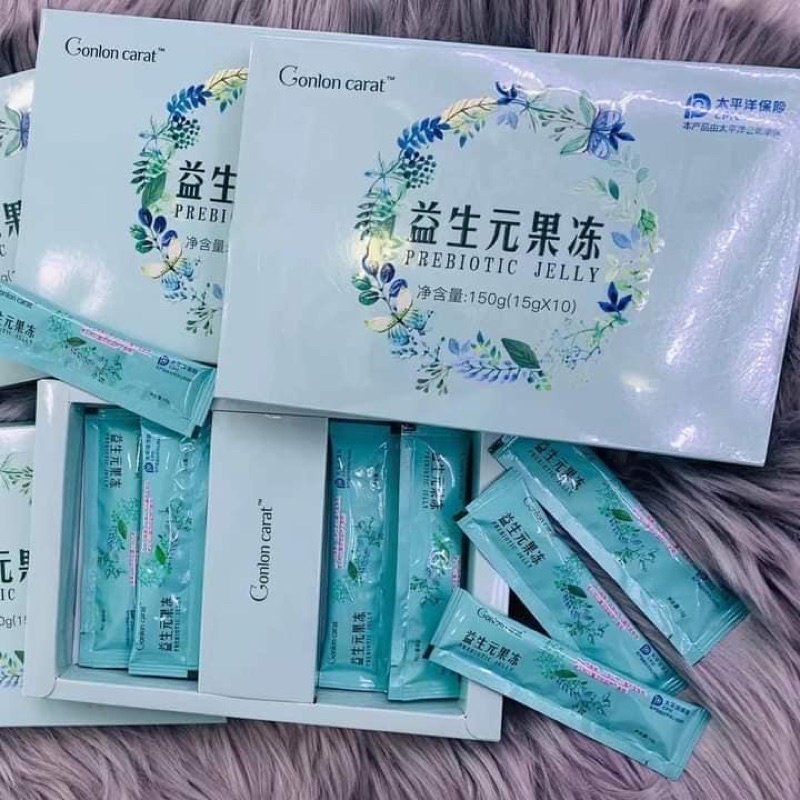 Thạch hỗ trợ giảm cân, thạch thải mỡ prebiotic jelly chính hãng - full hộp 10 gói