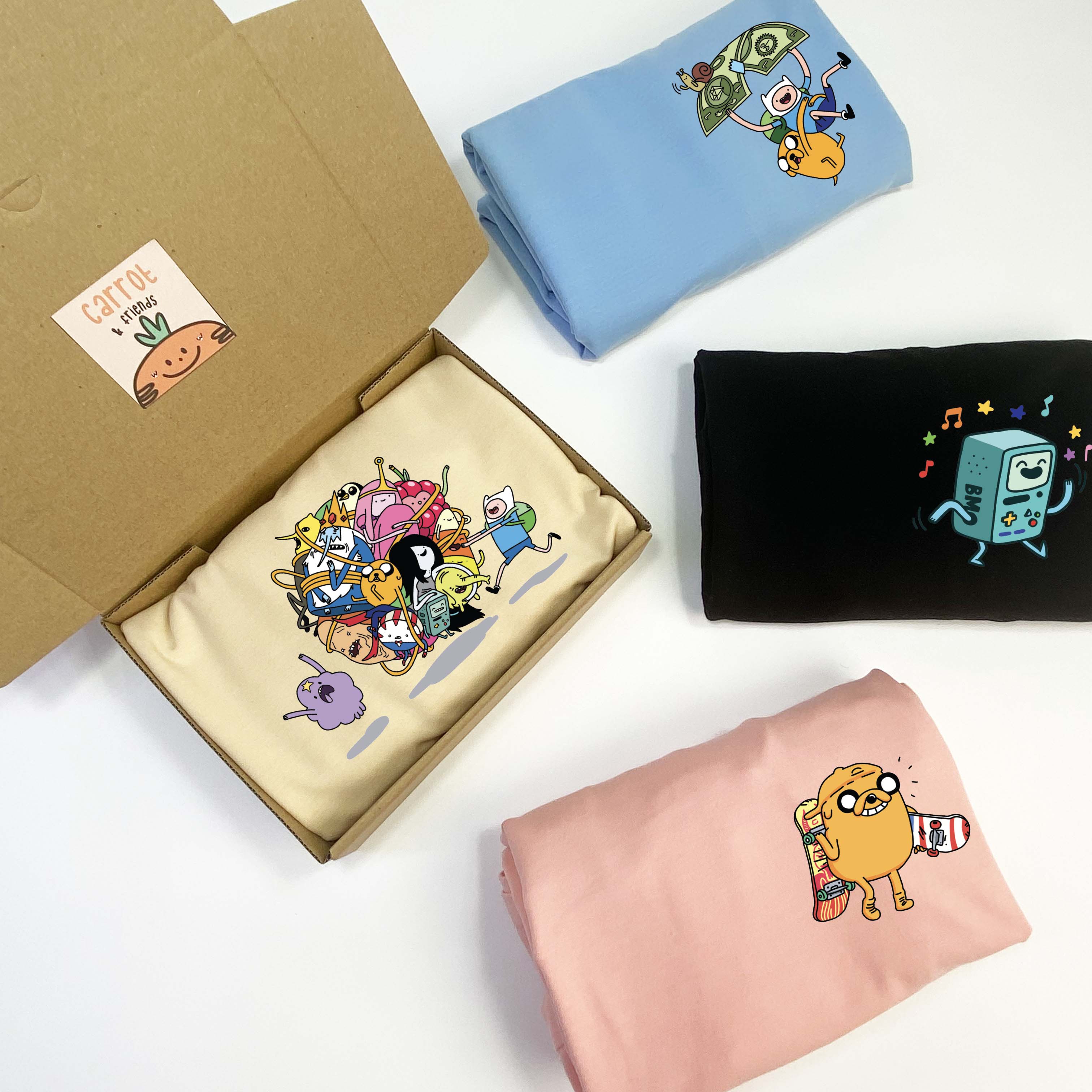 Áo Thun Unisex Hoạt Hình Adventure Time Cotton Oversize Tay Lỡ Form Rộng