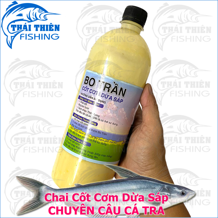 Mồi câu cá tra bo trần chai cốt cơm dừa sáp 1kg dùng câu sông tự nhiên, hồ dịch vụ