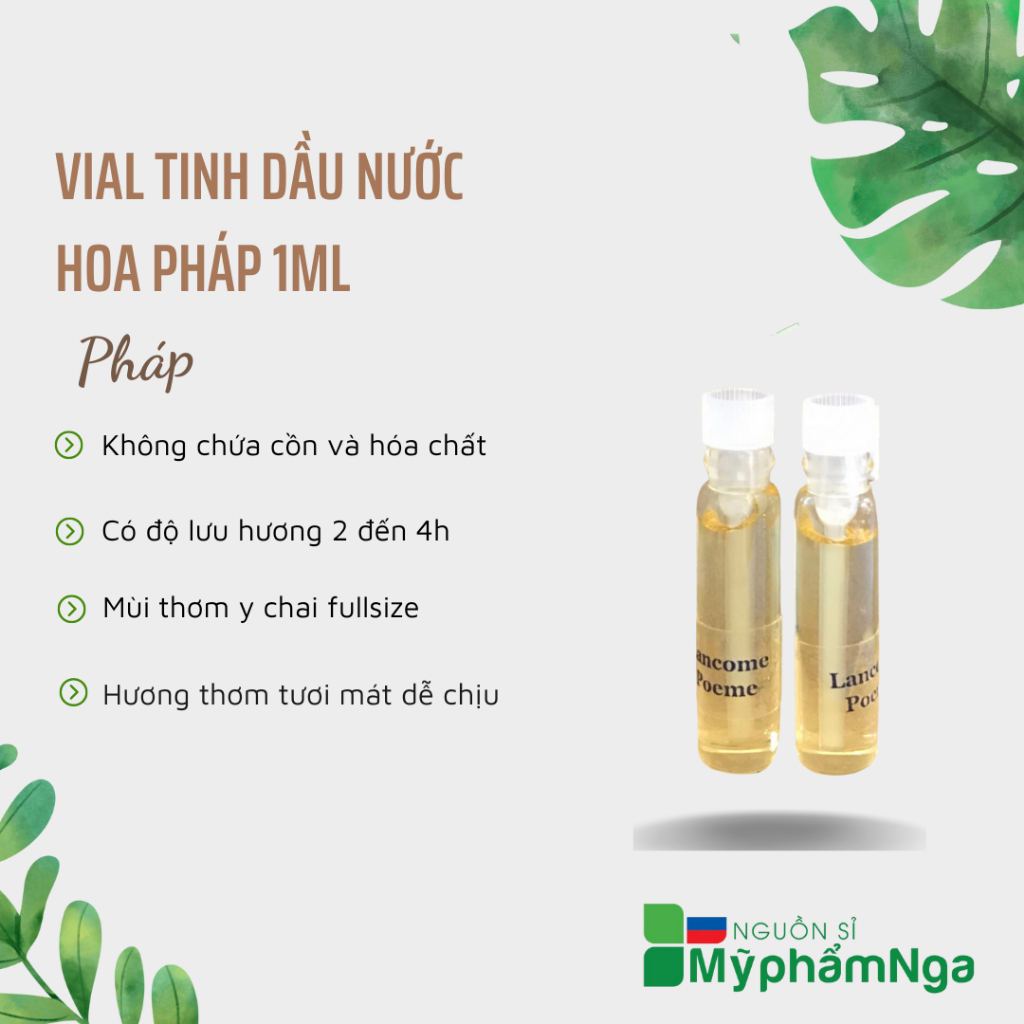 Vial Tinh dầu nước hoa Pháp 1ml