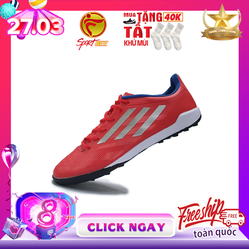 [MẪU HOT 2020] Giày đá bóng nam Adidas X99.1-TF Màu Đỏ sọc Bạc Sân cỏ nhân tạo, đinh nhỏ, da mềm êm chân, bo cổ chân mitre động lực sport bee, bee sport, sportbee, beesport