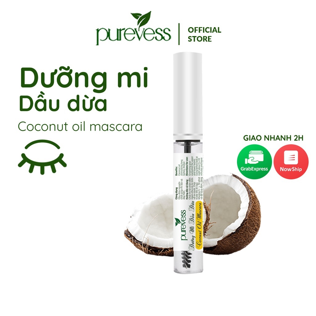 ☏  Dưỡng mi Purevess - mascara dầu dừa nguyên chất giúp mi dài và dày hơn 8ml