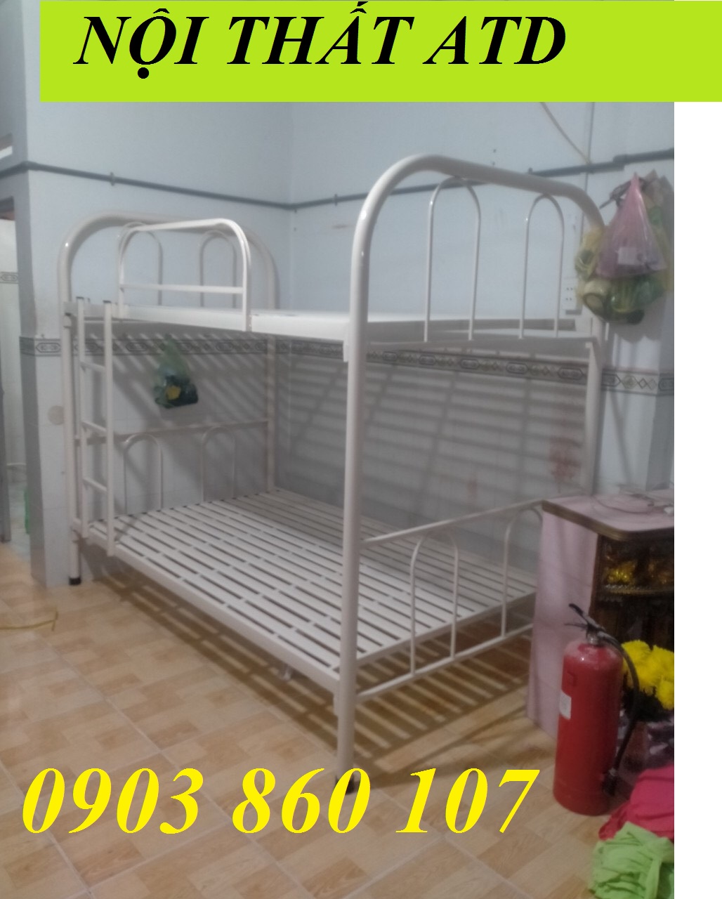 [HCM]Giường sắt 2 tầng cao cấp chịu lực tốt - giường tầng sắt cho nhân viên công nhân ở lại- giường tầng ký túc xá