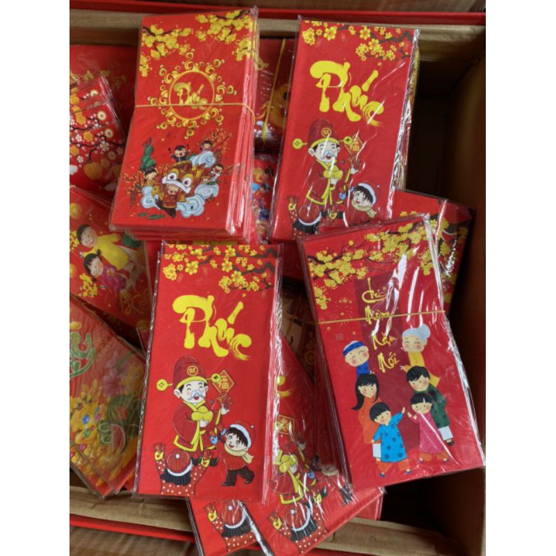 Tệp 20 lì xì giấy đỏ đẹp loại to
