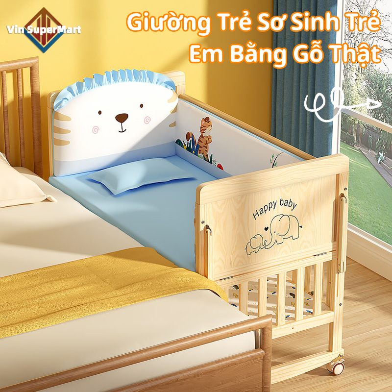 Cũi cho trẻ sơ sinh đa năng，Bàn học sinh，Kệ để đồ ，Giường trẻ em có thể ghép nối/ có kèm bánh xe