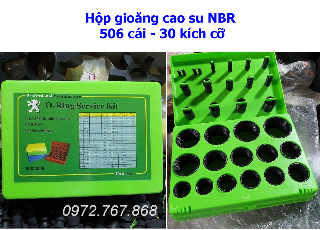 Hộp gioăng cao su tròn 506 cái 30 kích cỡ