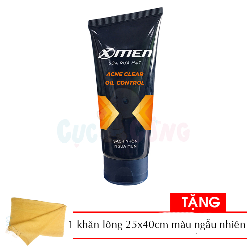[Tặng Khăn] Sữa rửa mặt X-MEN sạch nhờn ngừa mụn 50g Tặng khăn lông 25x40cm