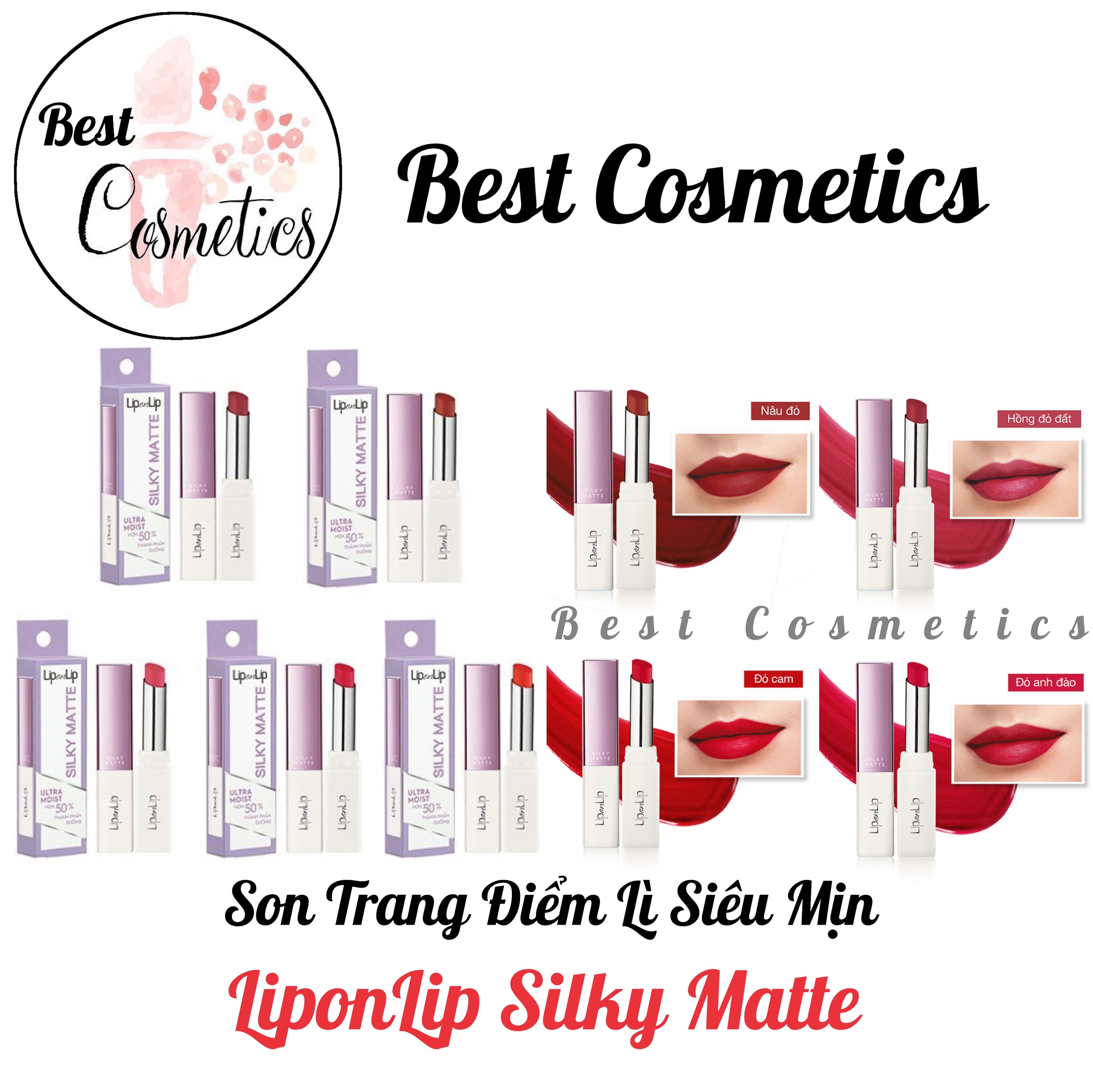 Son lì trang điểm siêu mịn dưỡng tối ưu lip on lip silky matte hơn 50% thành phần dưỡng