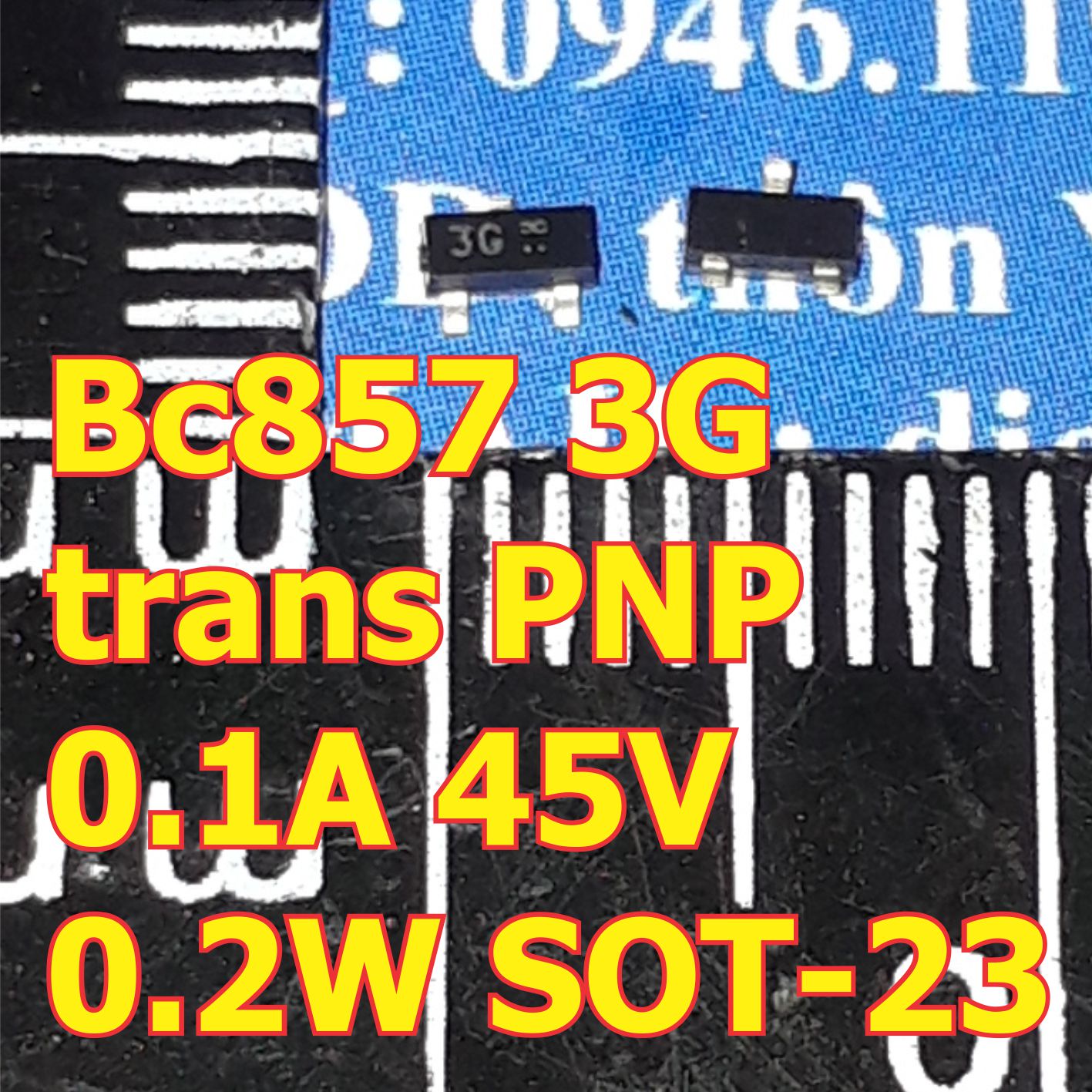 50 con BC857C BC857 SMD 3G transistor PNP 0.1A 45V 0.2W SOT-23 kde6351