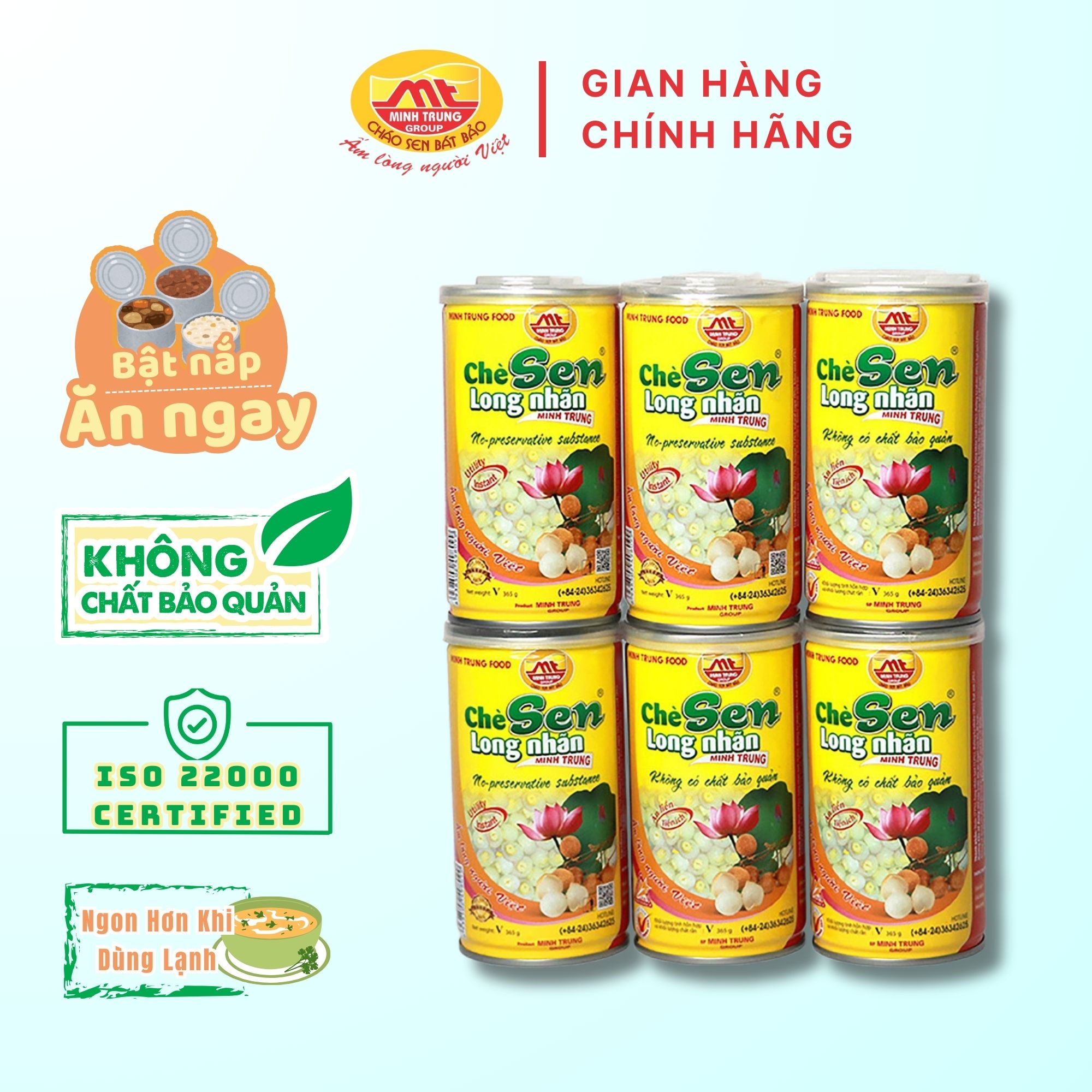 Chè sen long nhãn Minh Trung set 6 lon