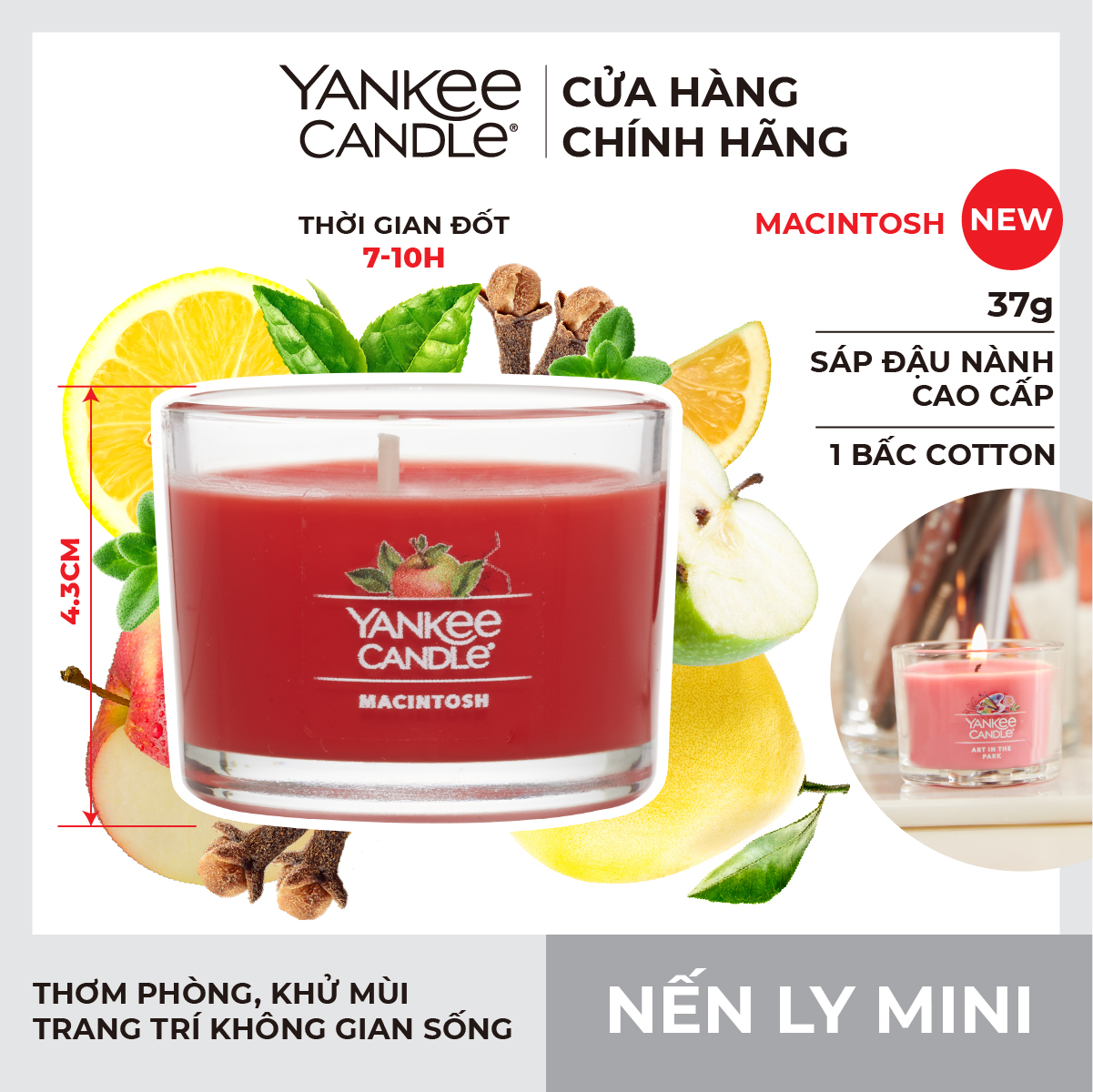 Nến ly mini Yankee Candle - Macintosh