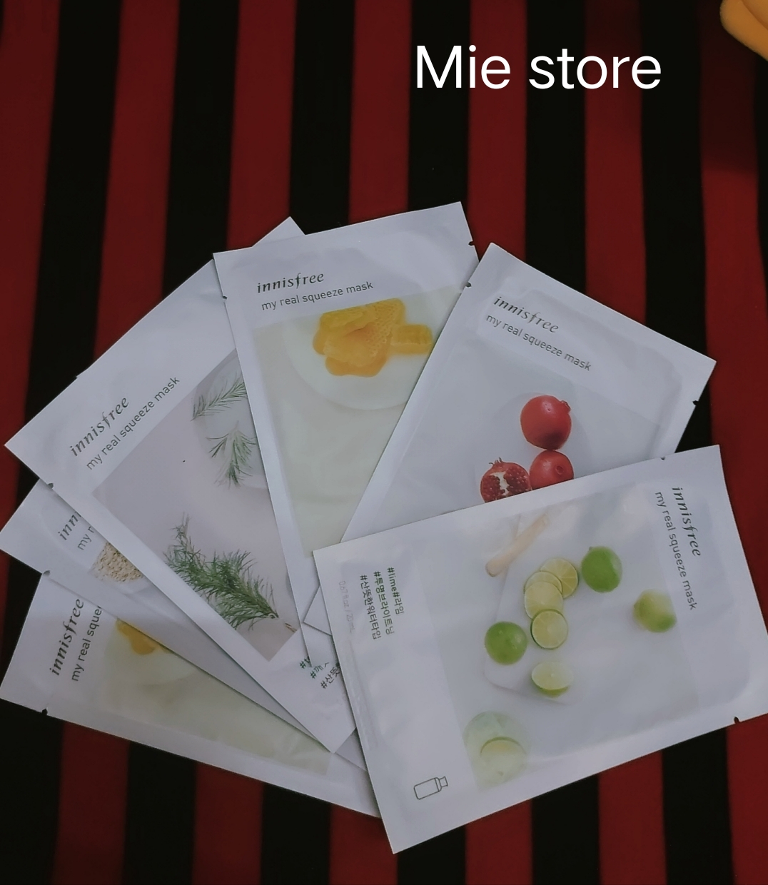 Combo 5 Mặt nạ giấy innisfree dưỡng ẩm mix 5 vị _My Real Queeze Mask 20ml