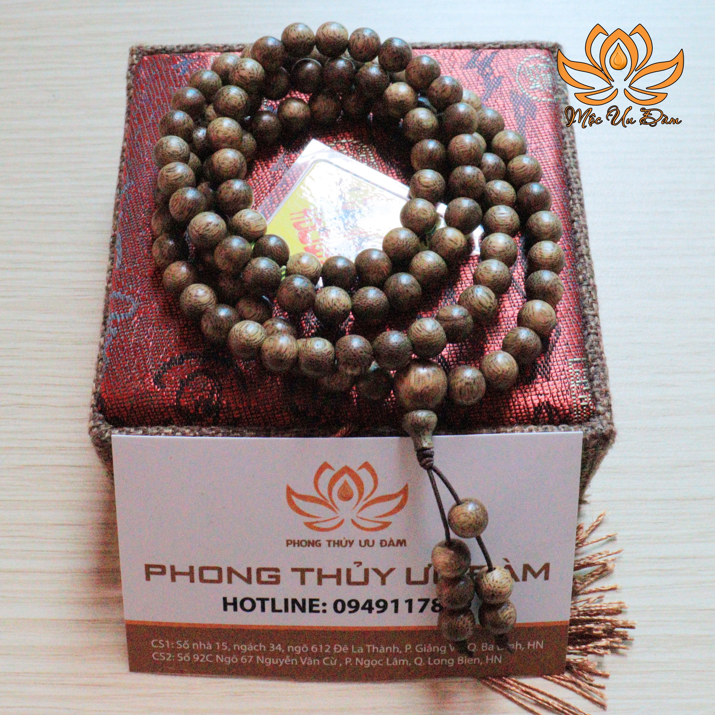Chuỗi trầm hương tốc 108 hạt - vòng trầm hương tự nhiên - vòng tay phong thủy