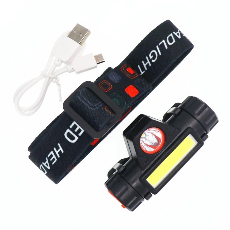 (HÀNG CAO CẤP) Đèn Đội Đầu siêu sáng [ Tặng Pin và Sạc ] - Đèn pin led đội đầu B6 3 chế độ sáng kim 2 bóng led