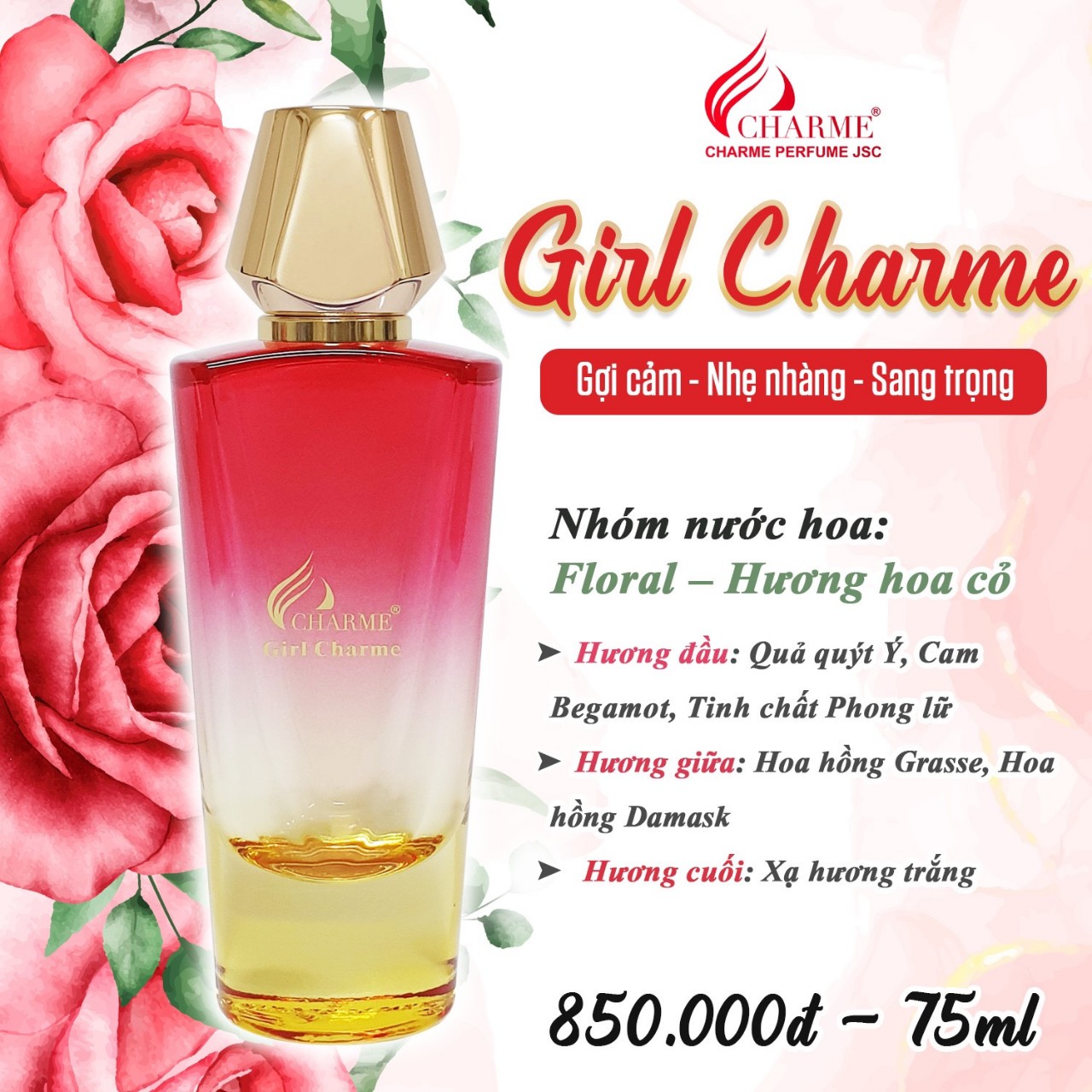 NƯỚC HOA NỮ GIRL CHARMES 75ML Chính hãng