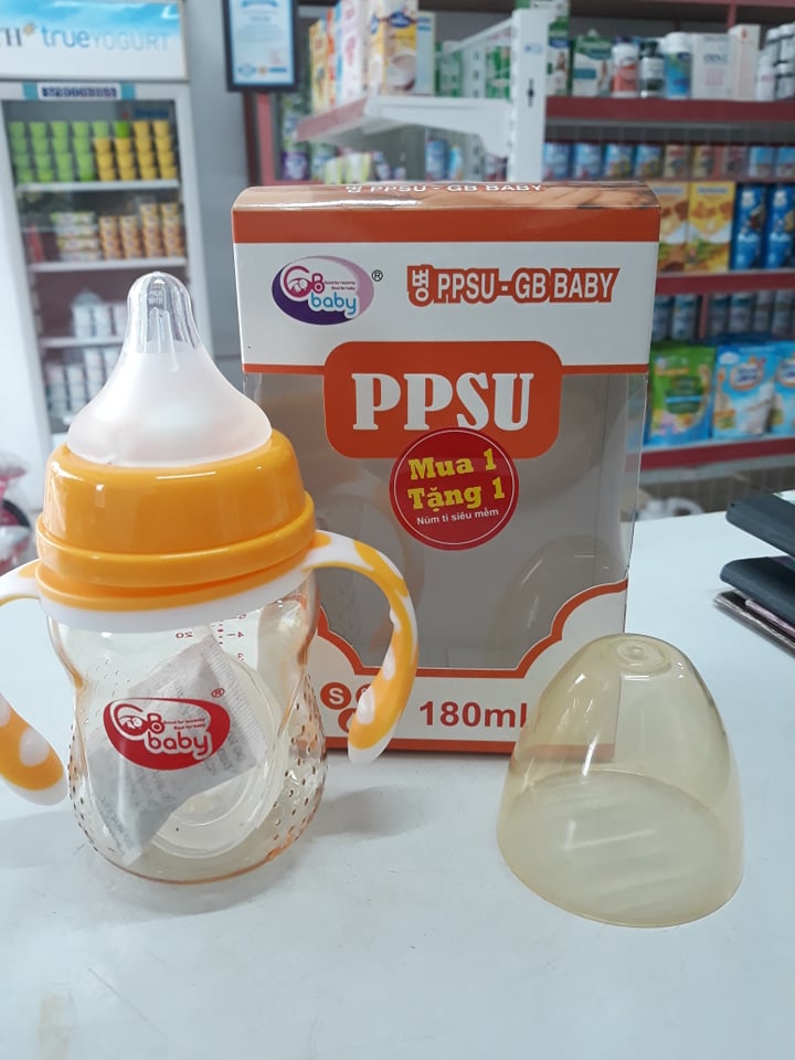 Bình sữa tay cầm hàng chuẩn GB babycho bé 180ml