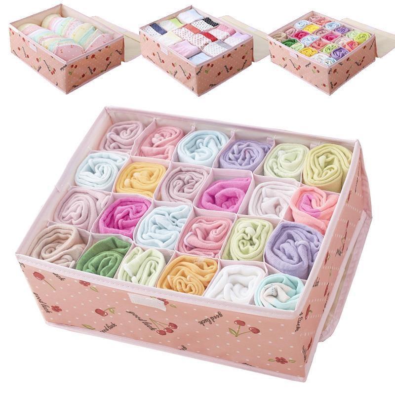 Sét 3 hộp đựng đồ lót chia ngăn gấp gọn