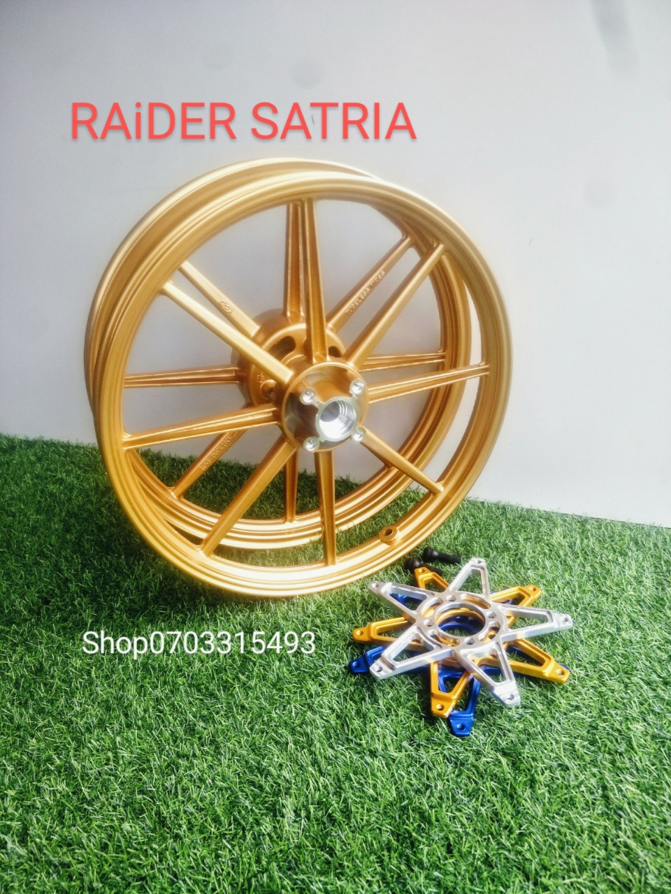 [HCM] CẶP BÁNH MÂM 8 CÂY ASIRO GẮN RAIDER SATRIA KÈM PAT NGÔI SAO SÀI ĐĨA ZIN