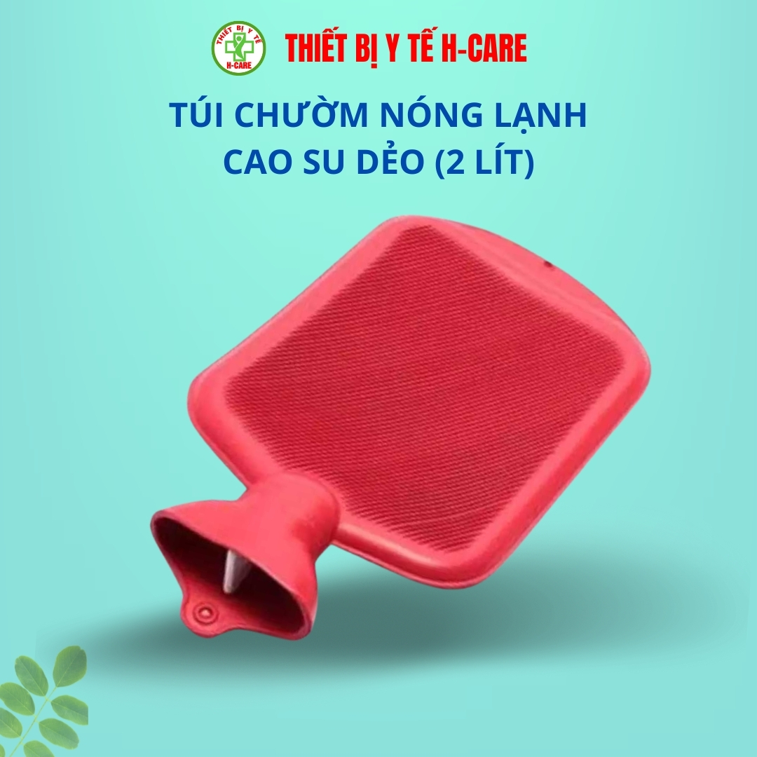 Túi chườm nóng lạnh cao su dẻo chất lượng cao cấp loại 2000cc - Giảm đau bụng kinh, hỗ trợ đau lưng cơ xương khớp người già, trẻ em [TBYT HCare]
