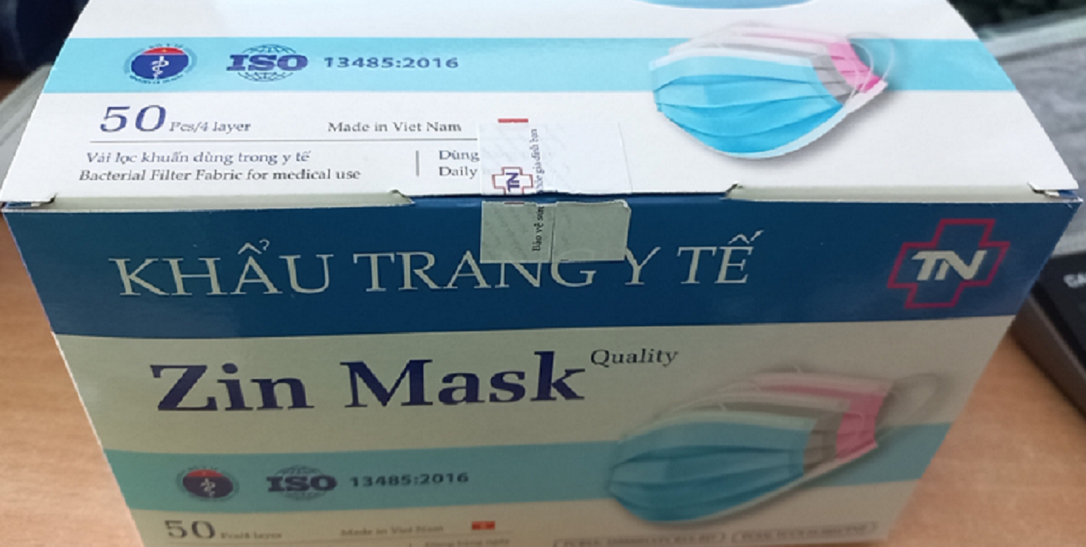 Khẩu trang y tế Zin Mask 4 lớp kháng khuẩn (50 cái/hộp)