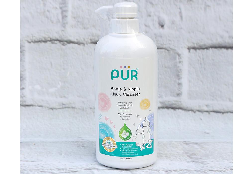 Nước súc rửa bình sữa và núm ti pur