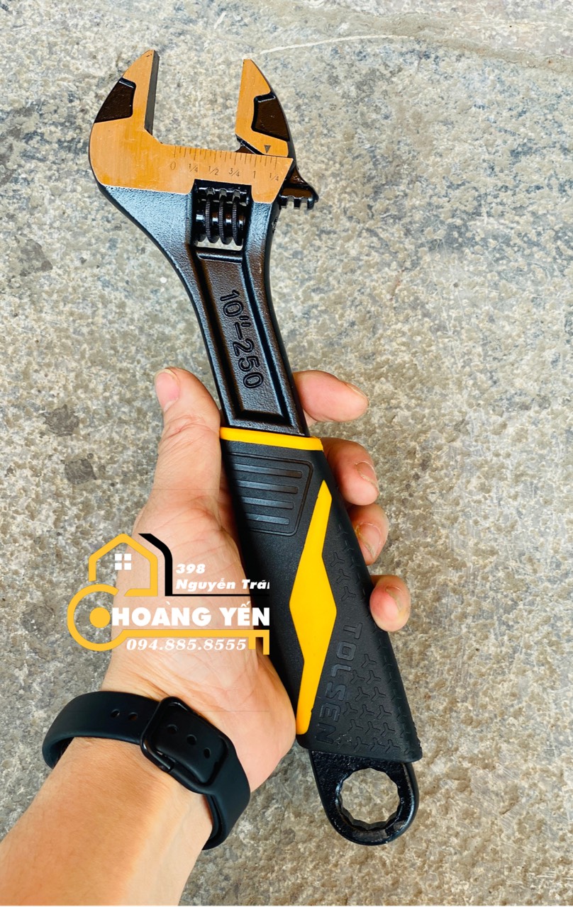 Mỏ lết cán nhựa đen công nghiệp tolsen 10'' 15310- đen