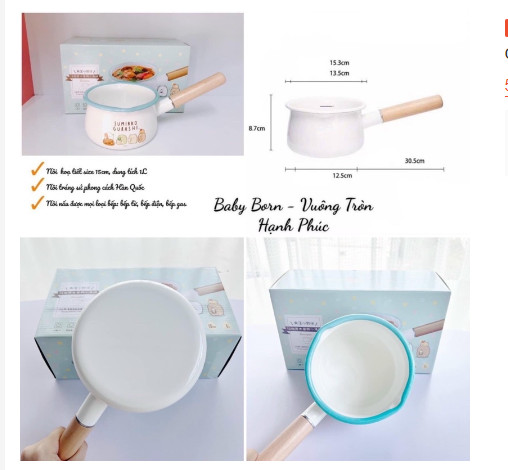 Nồi nấu bột chống dính cho bé hãng Modui Hàn Quốc, nồi sứ nấu cháo cho bé