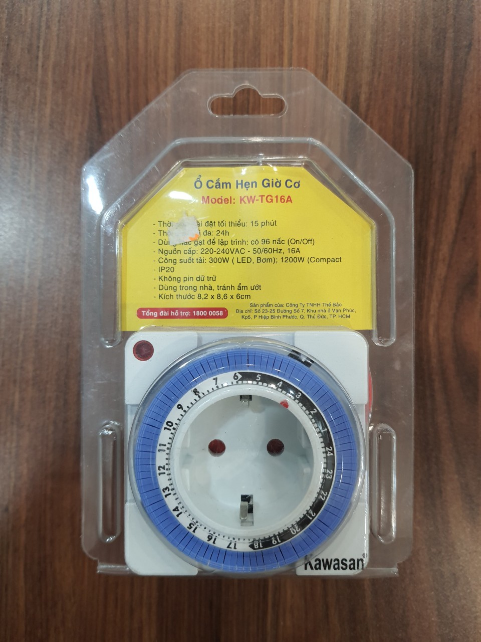 Ổ cắm hẹn giờ cơ kawasan tg16a