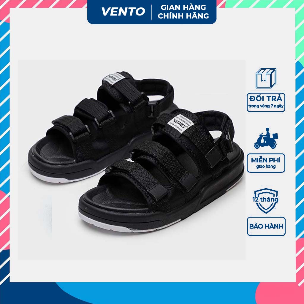 Sandal vento nam nữ SD-1001 - đen trắng 01 - giày dép xăng